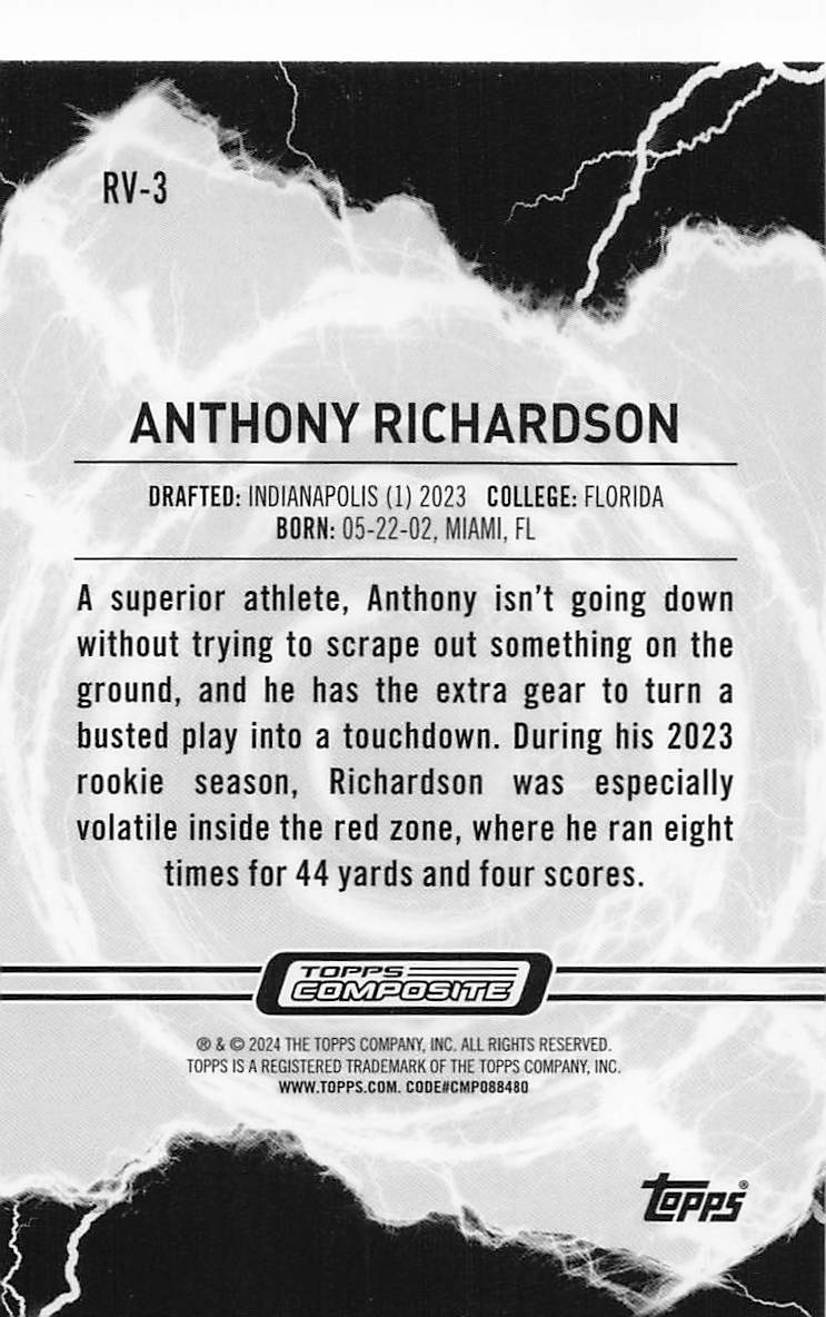 2023 Topps Composite Resurgence Voltaic Anthony Richardson #RV-3 RC