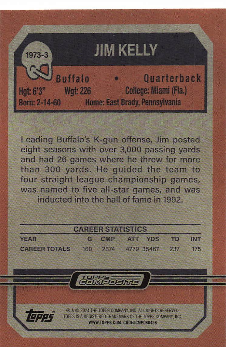 2023 Topps Composite 1973 Topps Jim Kelly #1973-3