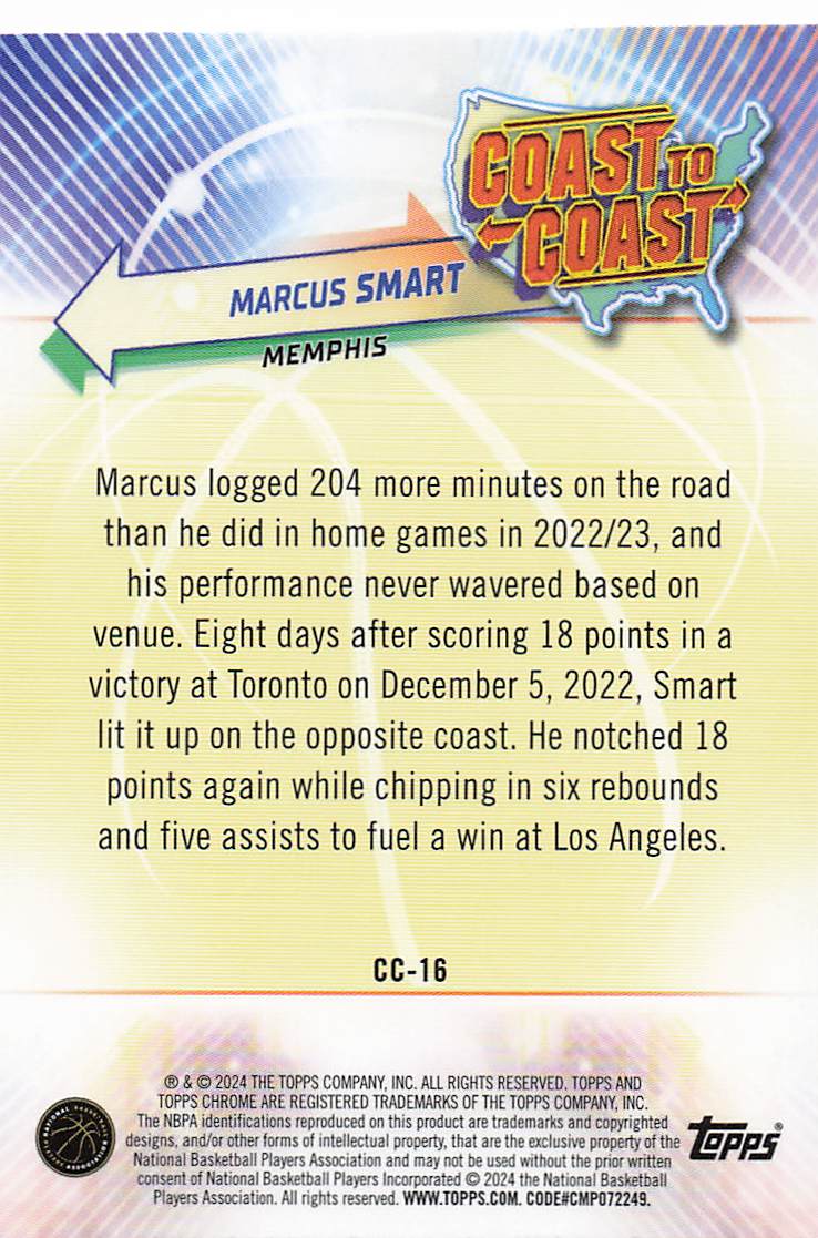 2023-24 Topps Chrome Basketball Coast to Coast Marcus Smart #CC-16