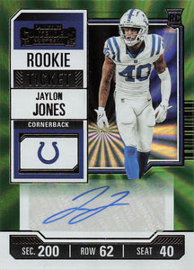 2023 Panini Contenders Rookie Ticket Green Laser Jaylon Jones #243 RC