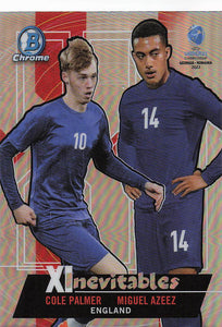 2022 Bowman Chrome UEFA Under 21 XInevitbales Cole Palmer - Miguel Azeez #XI-14