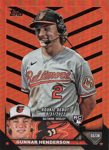 2023 Topps Update Series Orange and Black Foil Gunnar Henderson #US18 RC