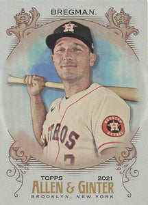2021 Topps Allen & Ginter Silver Portrait Alex Bregman #8