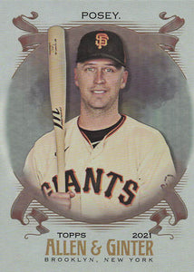 2021 Topps Allen & Ginter Silver Portrait Buster Posey #13
