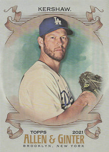 2021 Topps Allen & Ginter Silver Portrait Clayton Kershaw #28