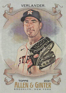 2021 Topps Allen & Ginter Silver Portrait Justin Verlander #82