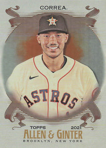 2021 Topps Allen & Ginter Silver Portrait Carlos Correa #94