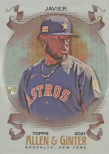 2021 Topps Allen & Ginter Silver Portrait Cristian Javier #266 RC