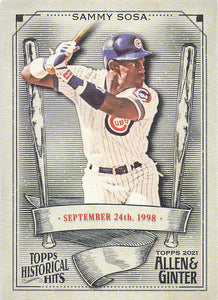 2021 Topps Allen & Ginter Historical Hits Sammy Sosa #HH-33