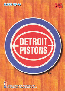 1995-96 Fleer European Detroit Pistons #245