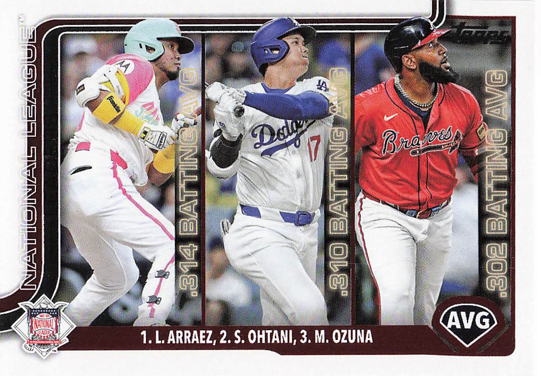 2025 Topps Series 1 Baseball Shohei Ohtani / Luis Arraez / Marcell Ozuna #347