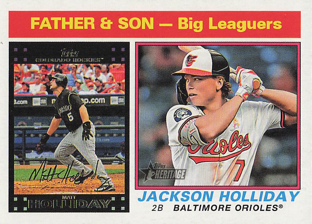 2025 Topps Heritage Baseball Matt Holliday / Jackson Holliday #66