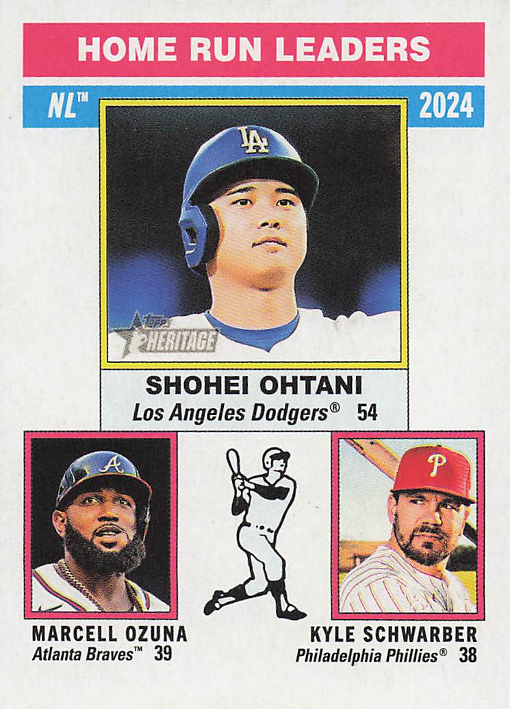 2025 Topps Heritage Baseball Kyle Schwarber / Marcell Ozuna / Shohei Ohtani #193