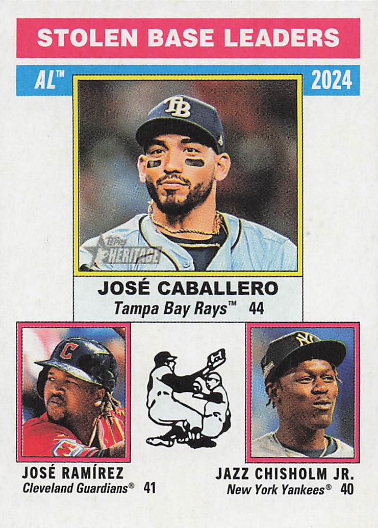 2025 Topps Heritage Baseball Jazz Chisholm Jr. / José Caballero / José Ramírez #198