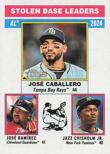 2025 Topps Heritage Baseball Jazz Chisholm Jr. / José Caballero / José Ramírez #198