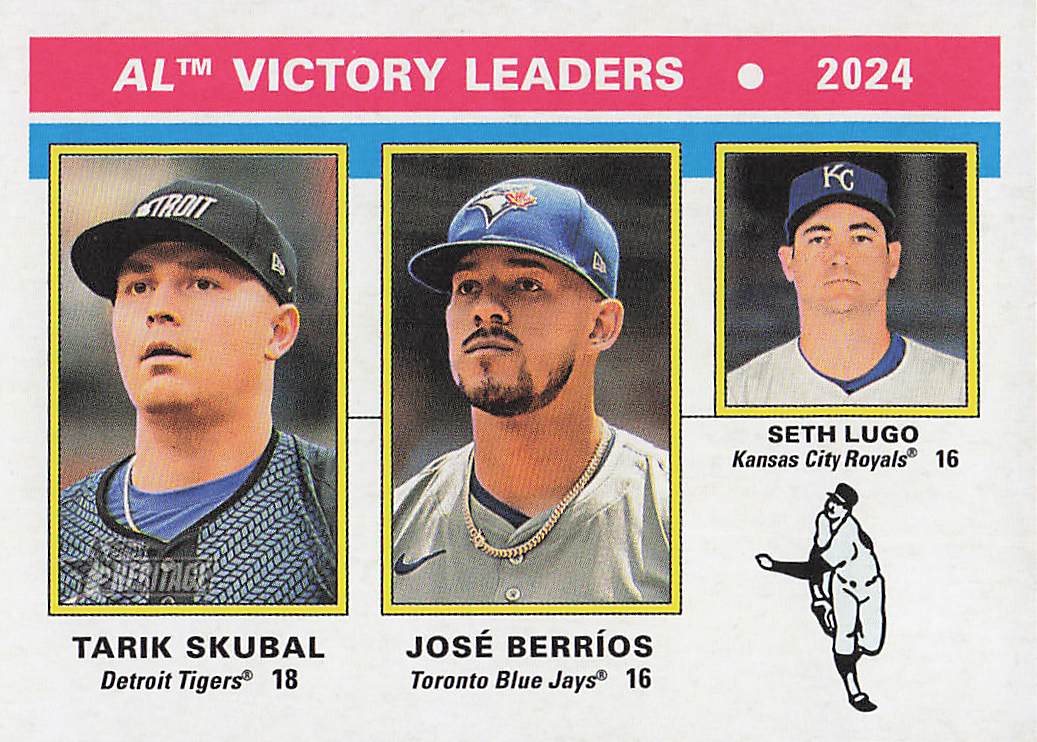 2025 Topps Heritage Baseball Seth Lugo / José Berríos / Tarik Skubal #200