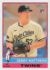 2025 Topps Heritage Baseball Zebby Matthews #309 RC