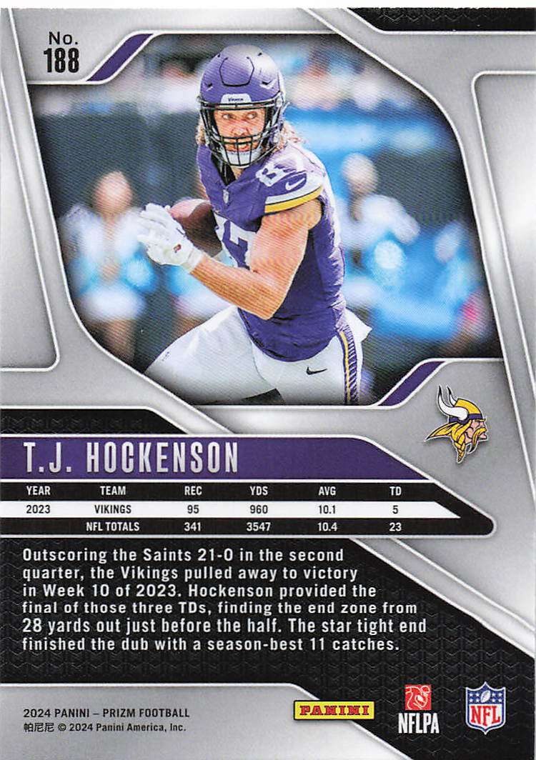 2024 Panini Prizm T.J. Hockenson #188