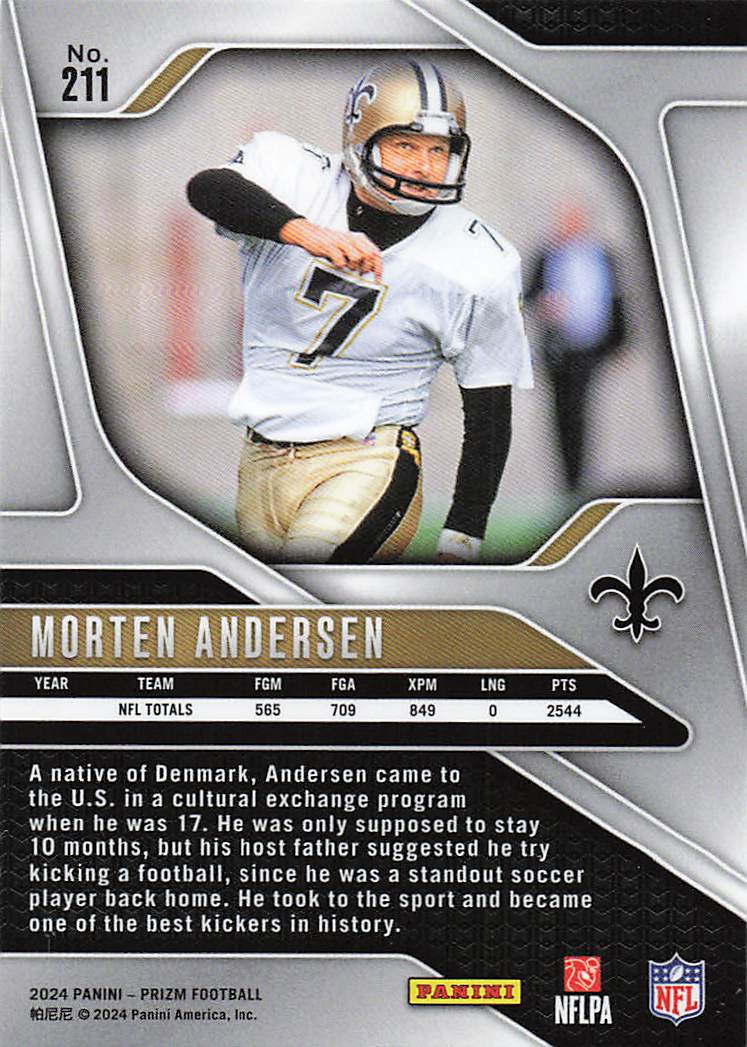 2024 Panini Prizm Morten Andersen #211