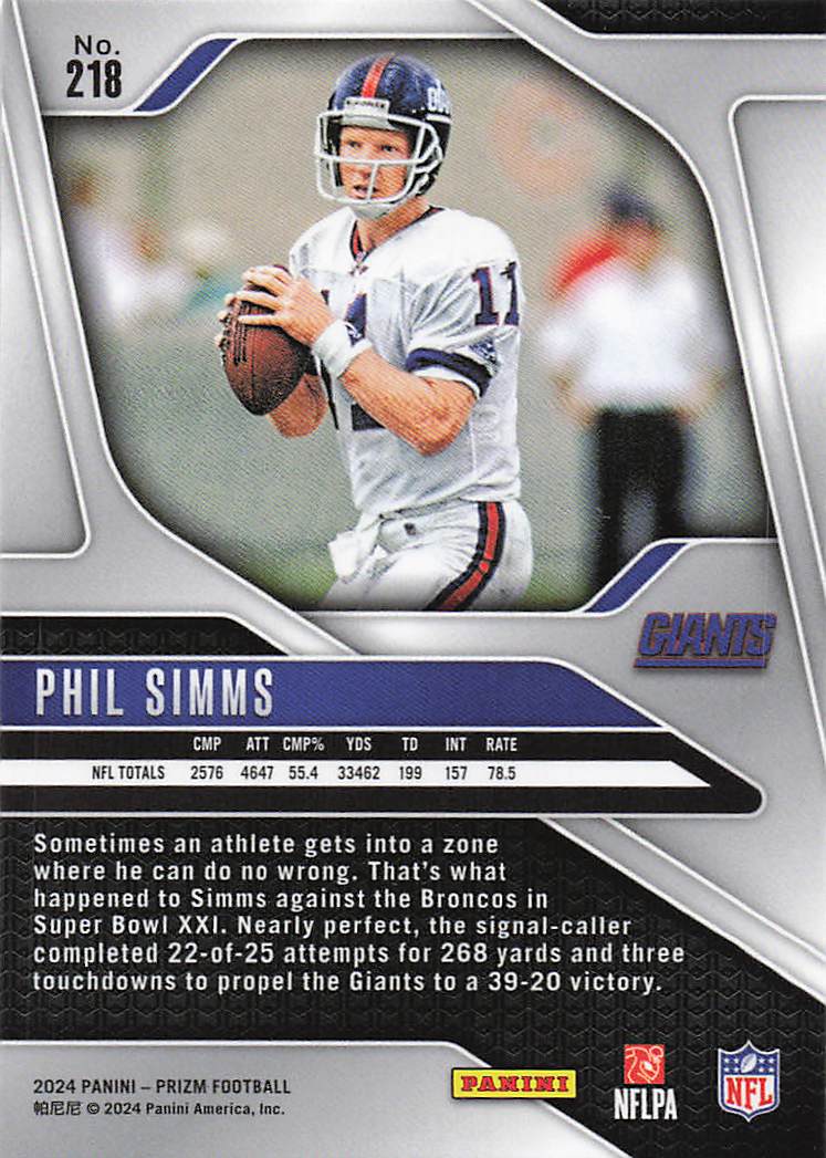 2024 Panini Prizm Phil Simms #218