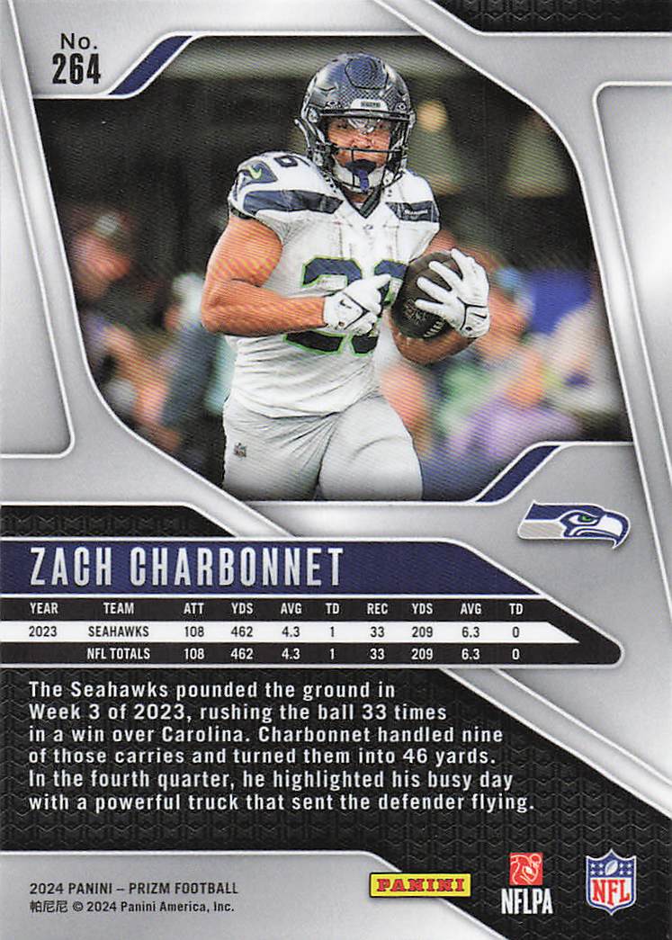 2024 Panini Prizm Zach Charbonnet #264