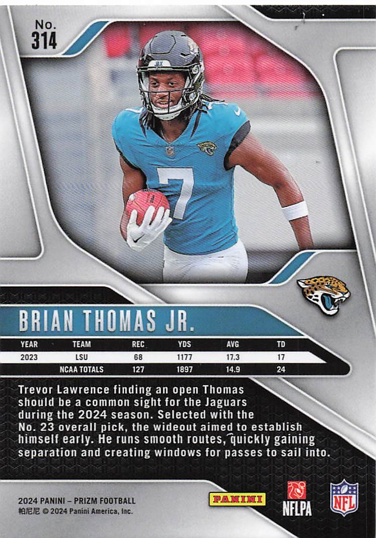 2024 Panini Prizm Brian Thomas Jr. #314 RC