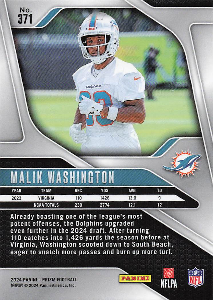 2024 Panini Prizm Malik Washington #371 RC