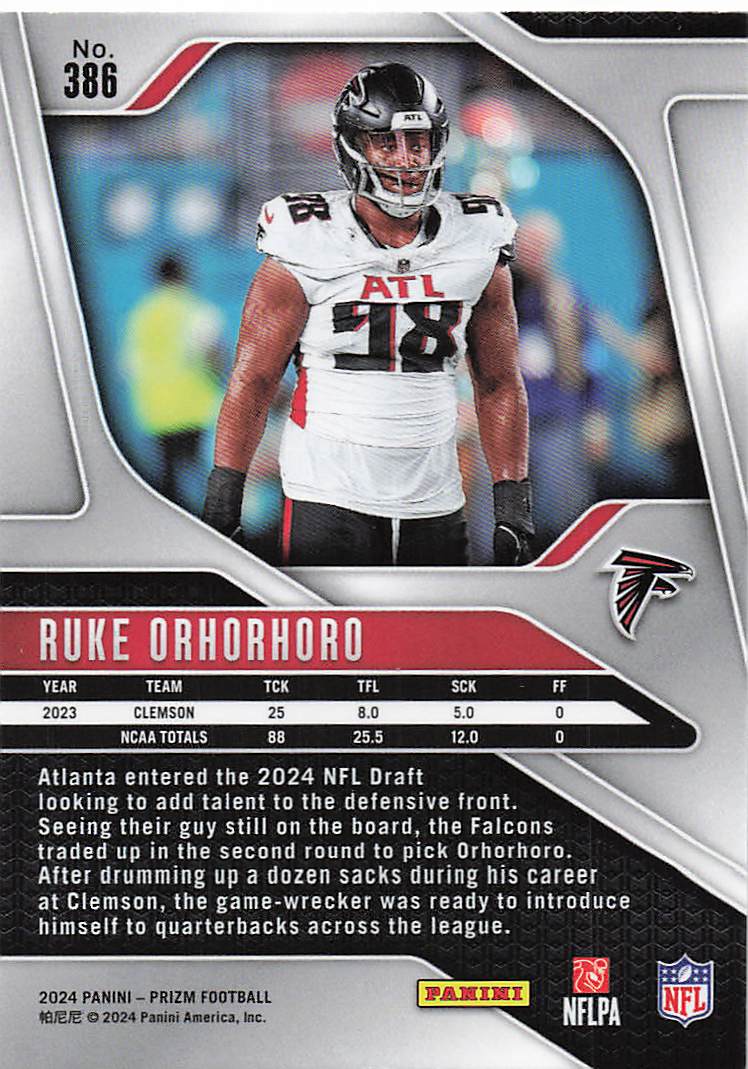 2024 Panini Prizm Ruke Orhorhoro #386 RC