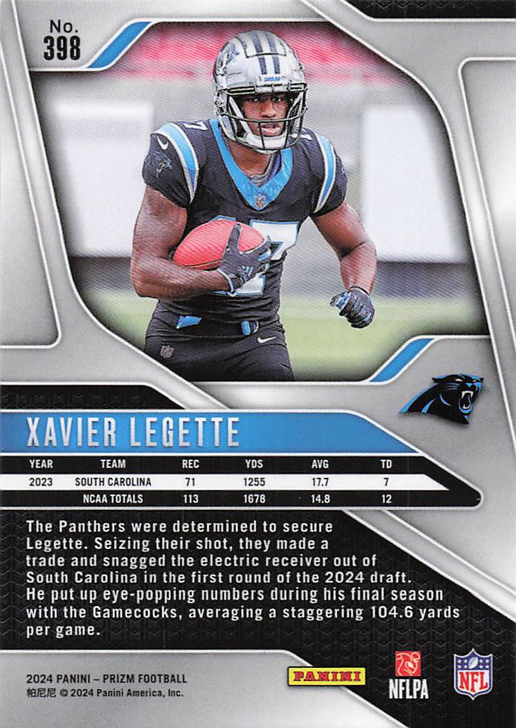 2024 Panini Prizm Xavier Legette #398 RC
