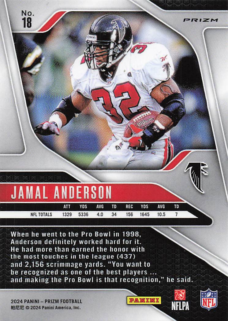 2024 Panini Prizm Red White Blue Jamal Anderson #18