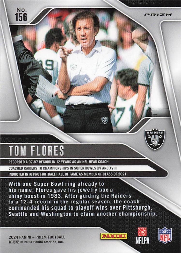 2024 Panini Prizm Green Prizm Tom Flores #156