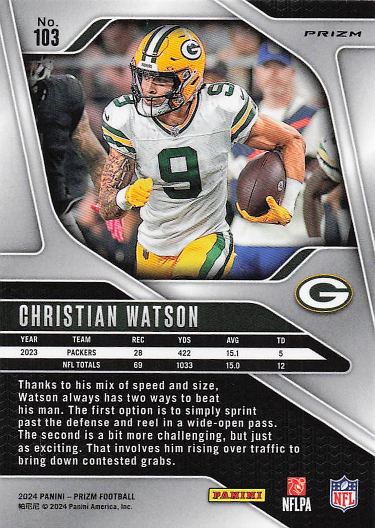 2024 Panini Prizm Silver Prizm Christian Watson #103