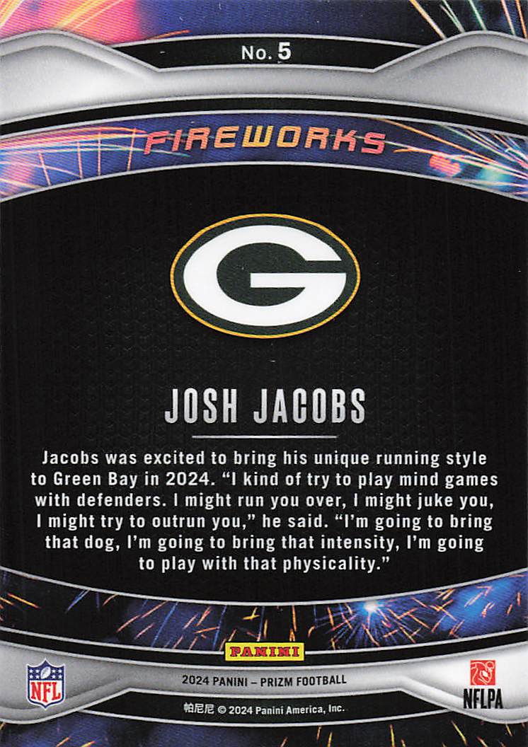2024 Panini Prizm Fireworks Josh Jacobs #5