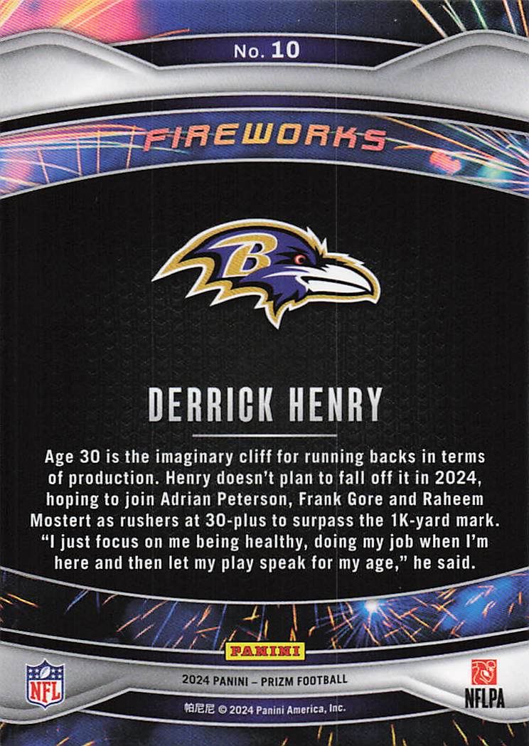 2024 Panini Prizm Fireworks Derrick Henry #10