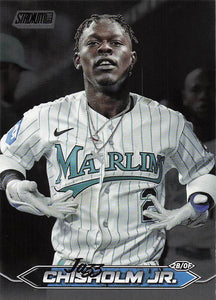 2024 Topps Stadium Club Black Foil Jazz Chisholm Jr. #186