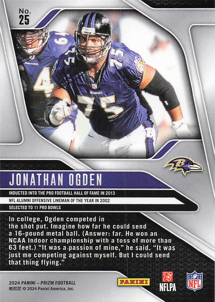 2024 Panini Prizm Jonathan Ogden #25