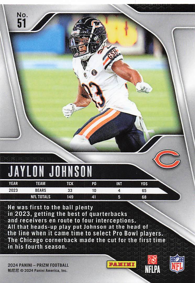 2024 Panini Prizm Jaylon Johnson #51