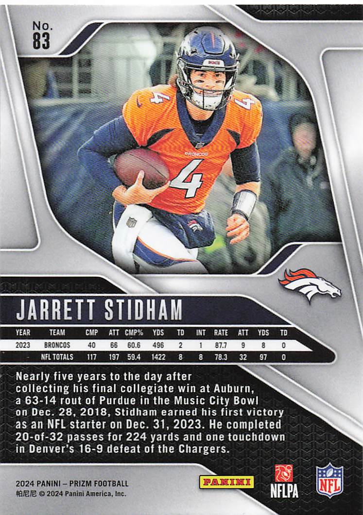 2024 Panini Prizm Jarrett Stidham #83