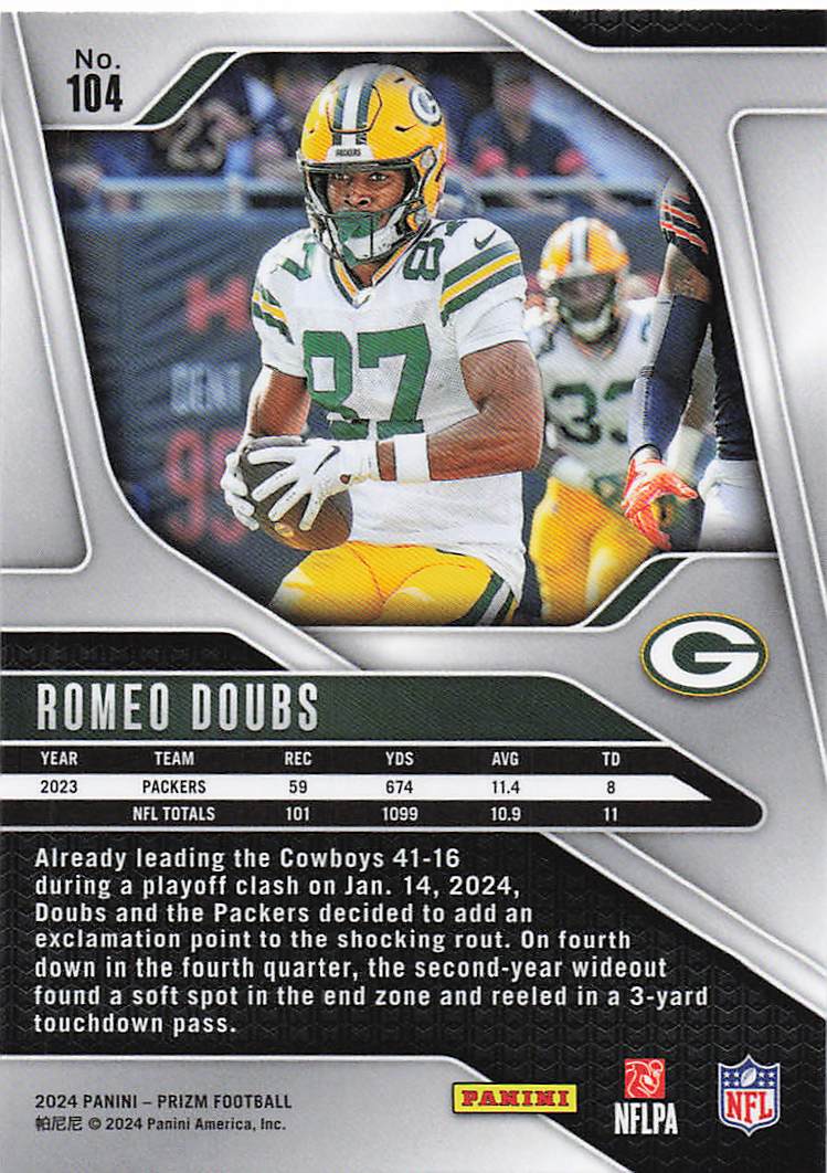 2024 Panini Prizm Romeo Doubs #104