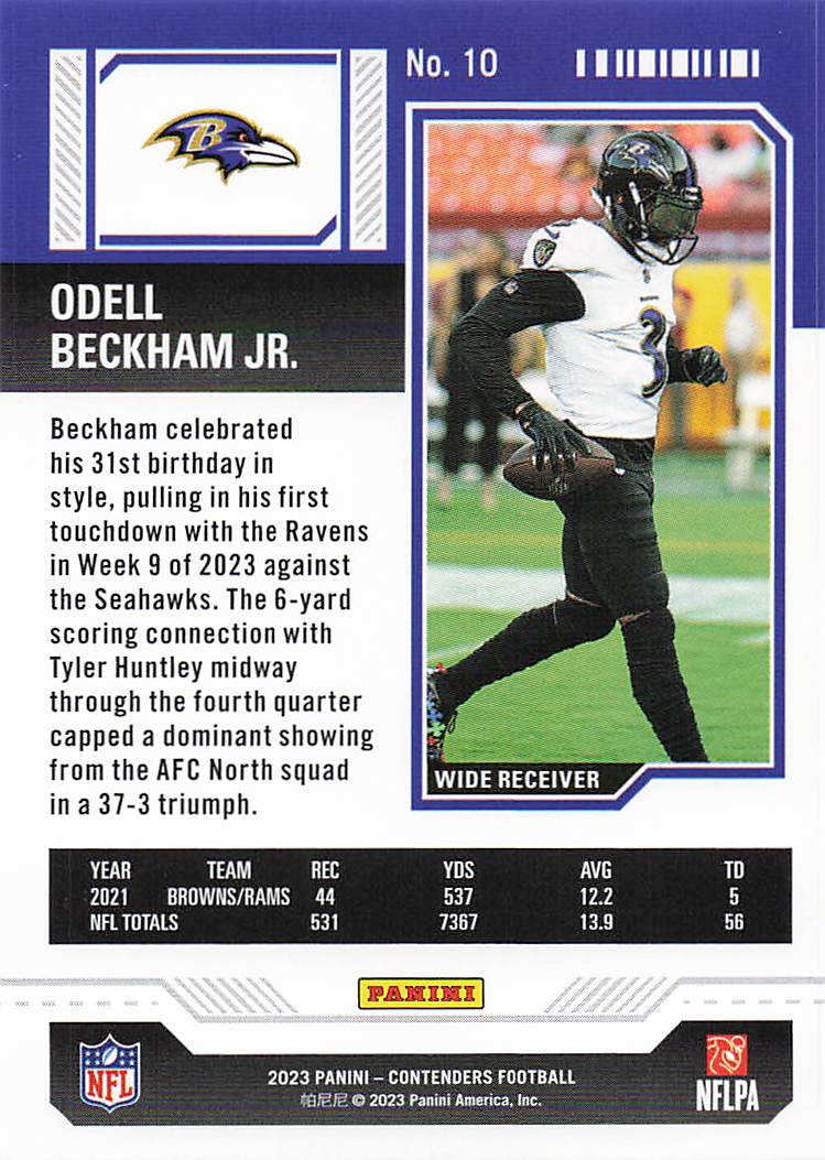 2023 Panini Contenders Football Odell Beckham Jr. #10
