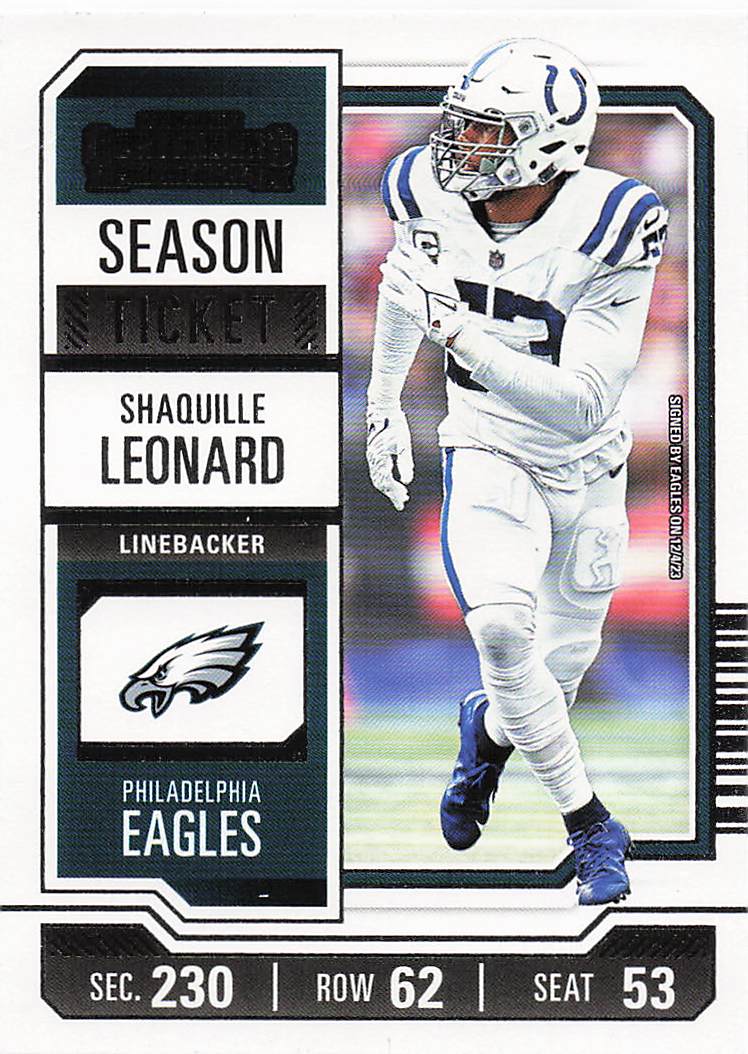 2023 Panini Contenders Football Shaquille Leonard #45