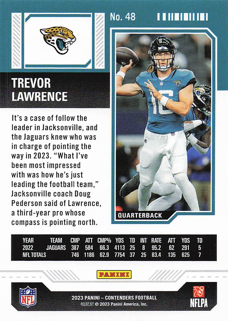 2023 Panini Contenders Football Trevor Lawrence #48