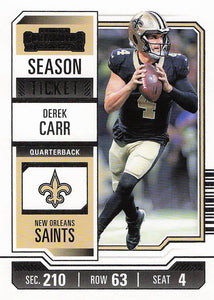 2023 Panini Contenders Football Derek Carr #72