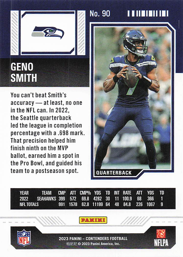 2023 Panini Contenders Football Geno Smith #90