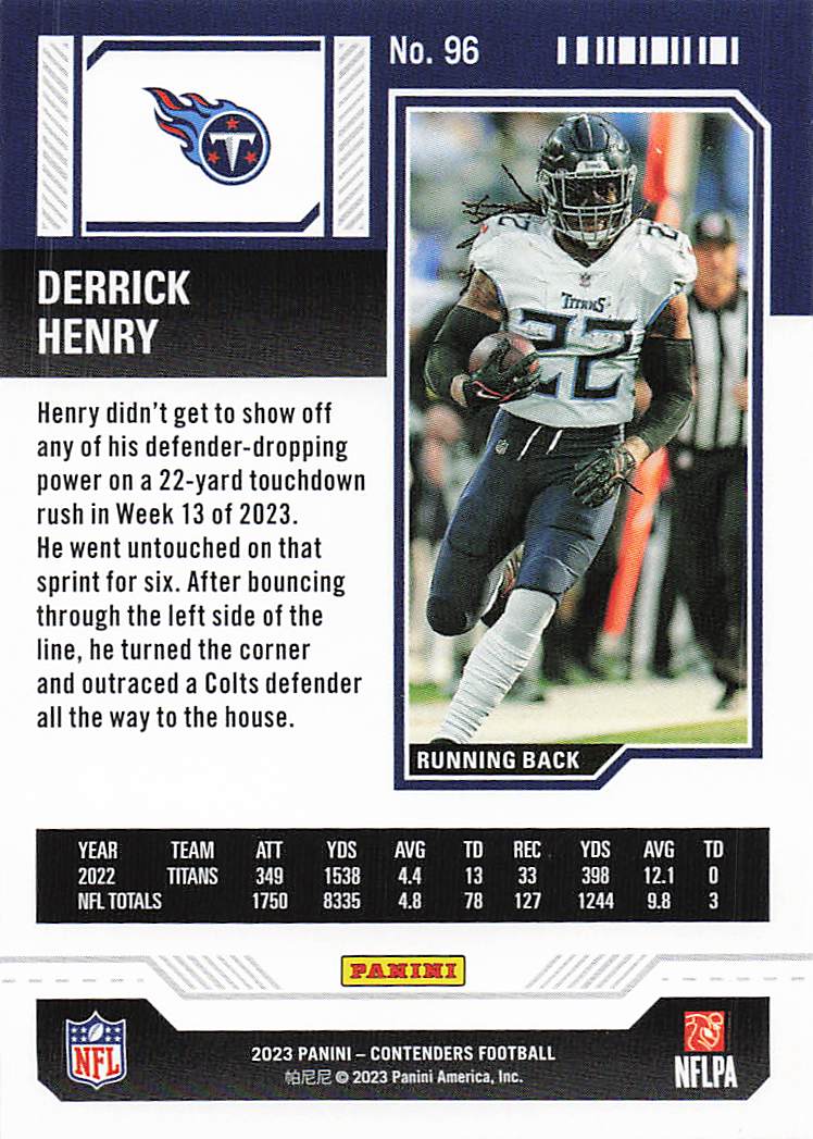 2023 Panini Contenders Football Derrick Henry #96