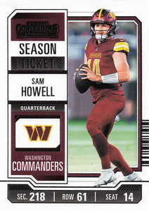 2023 Panini Contenders Football Sam Howell #100