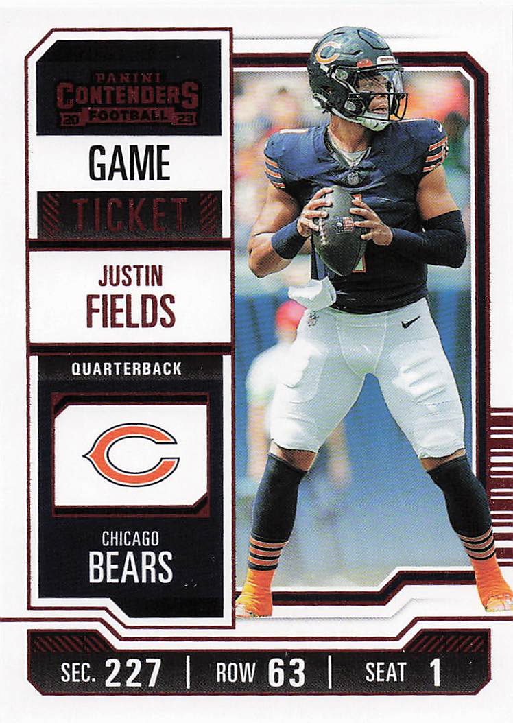 2023 Panini Contenders Game Ticket Red Justin Fields #20