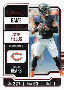 2023 Panini Contenders Game Ticket Red Justin Fields #20