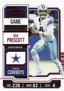 2023 Panini Contenders Game Ticket Red Dak Prescott #28