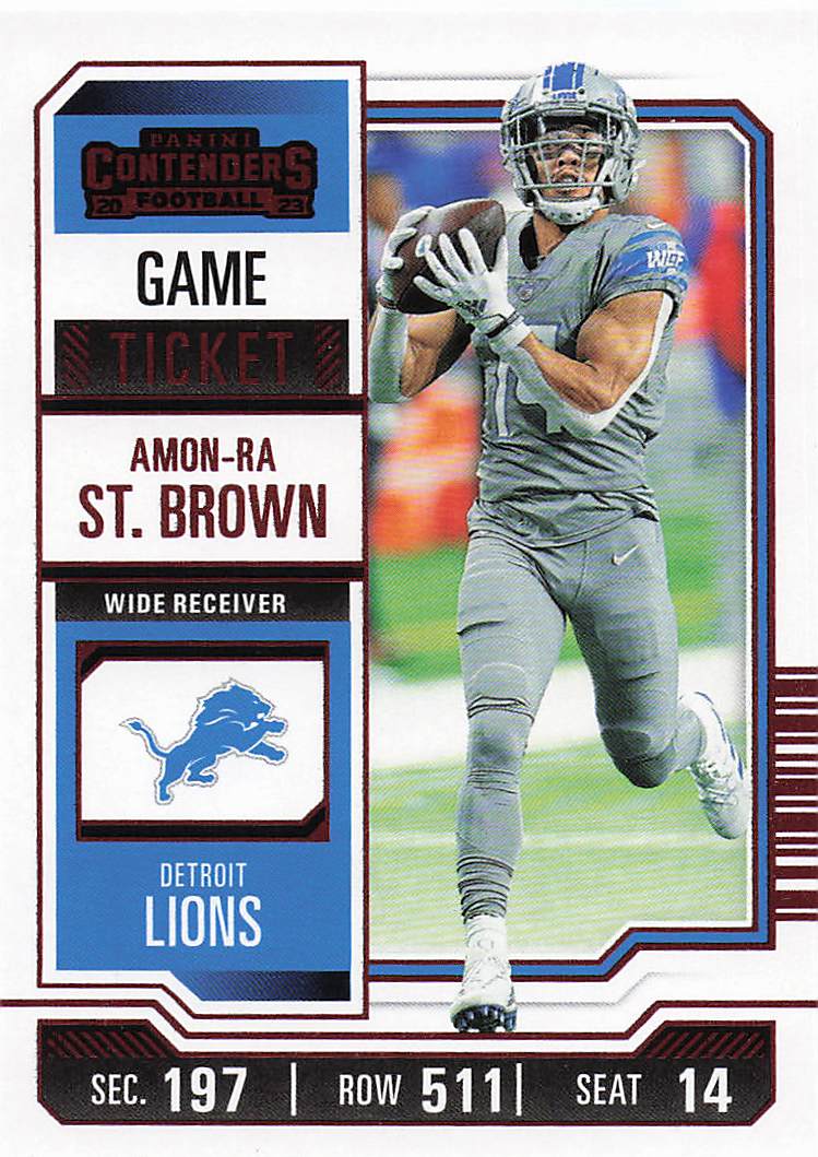 2023 Panini Contenders Game Ticket Red Amon-Ra St. Brown #34